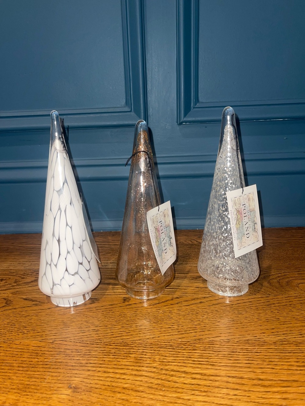 Zorza Poland Hand Blown Art Glass  Christmas Tree 8.5-9" New NWT